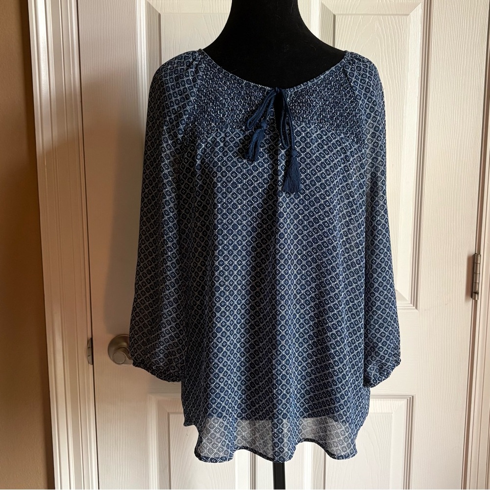 SONOMA LIFE + STYLE Geometric Tie Blouse